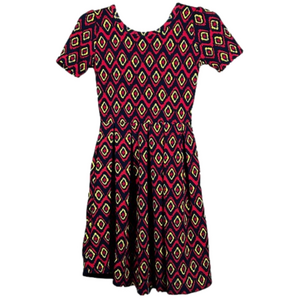 Lularoe Women's Diamond Pattern Swing Dress with Pockets, Extra Small